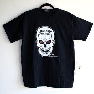 Stone Cold Steve Austin T-Shirt Men's Medium Black Skull Retro Steve & Barry's